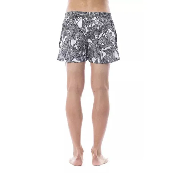 Men's Roberto Cavalli Sport Monochrome Printed Swimsuit Black/White